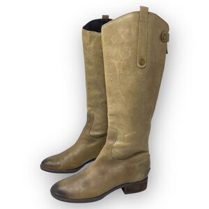 Sam Edelman Penny Equestrian Boots Leather Tall Western Riding Tan Brown Size 7